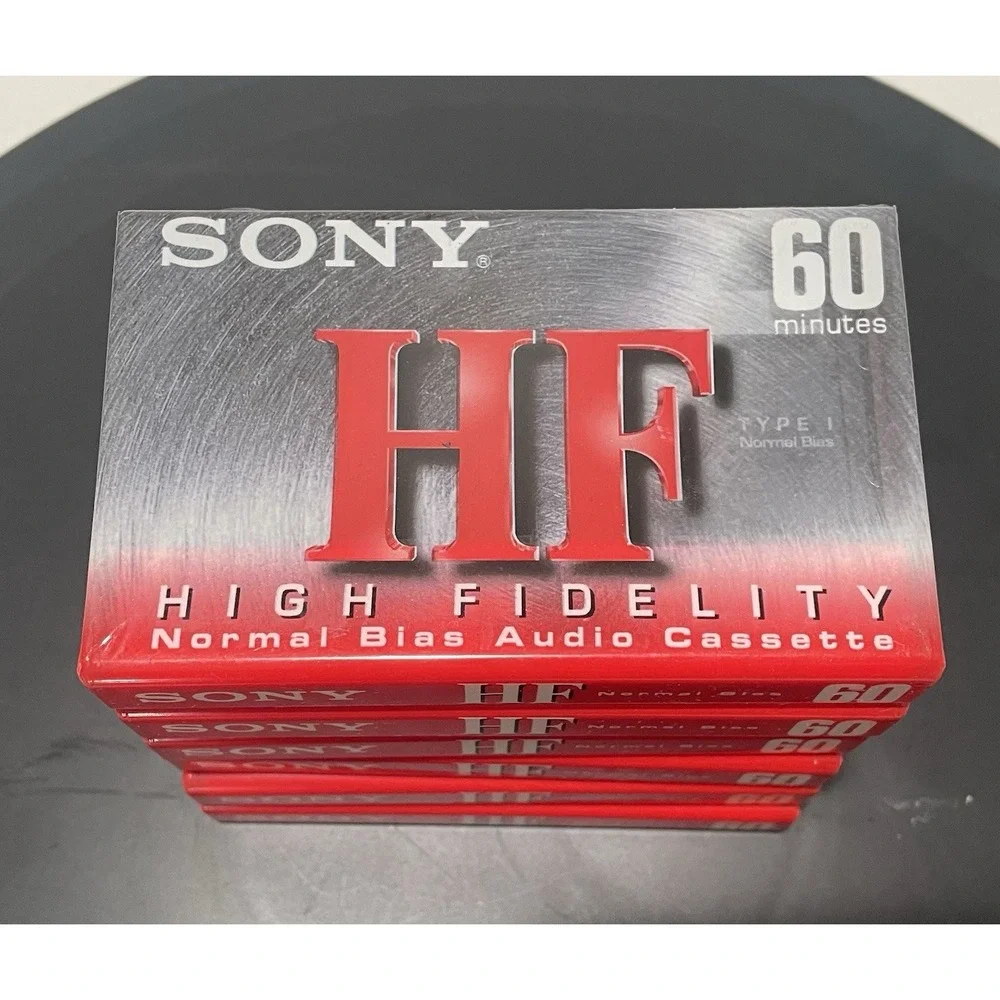 Sony HF 60 Min Audio Cassettes Pack of 6 Sealed New C-60HFC Type 1 Normal Bias⁠